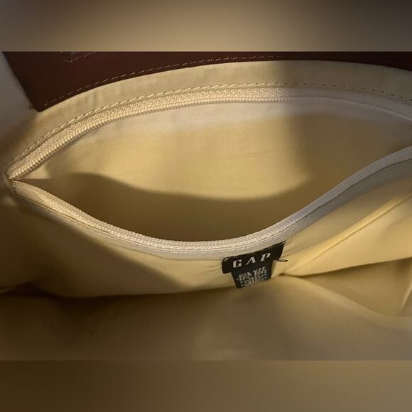 Vintage Y2K Large Gap Clutch Womens Red Rust Burgundy Jute Leather Textured - Picture 4 of 9